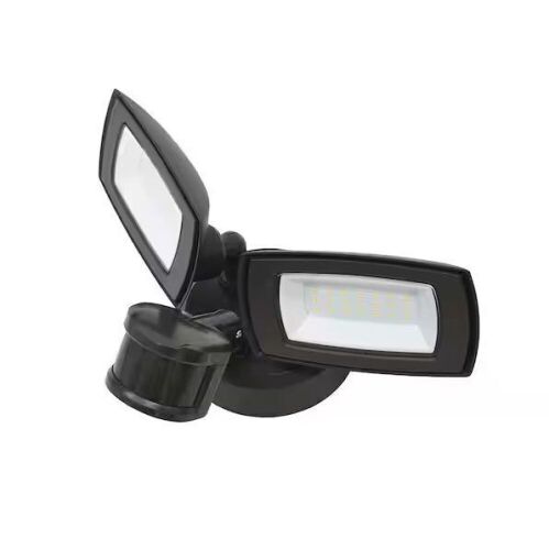 Commercial Electric 150W Equivalent Bronze Outdoor Integrated LED Twin Head Motion-Activated Security Light, 3000 Lumens - Lot 552