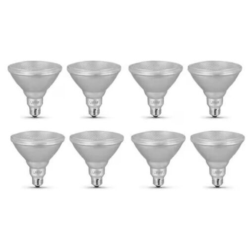 Feit Electric 150-Watt Equivalent PAR38 Outdoor Dimmable CEC Title 24 90 CRI E26 Flood LED Light Bulb, Bright White 3000K, 8-Pack - Lot 555