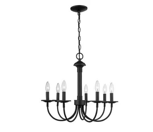 7-Light Oil Rubbed Bronze Candle Chandelier Light Fixture - Lot 649