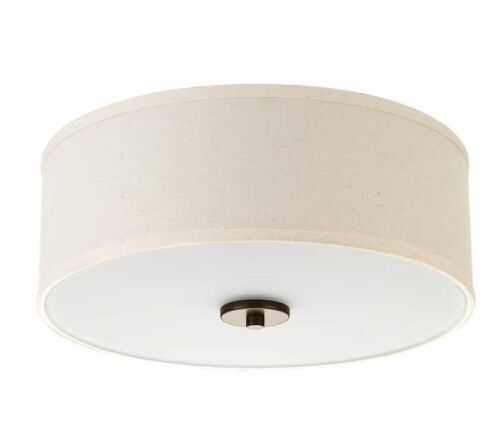 Progress Lighting Inspire Collection 13 in. 2-Light Antique Bronze Kitchen Transitional Ceiling Light Drum Flush Mount - Lot 652