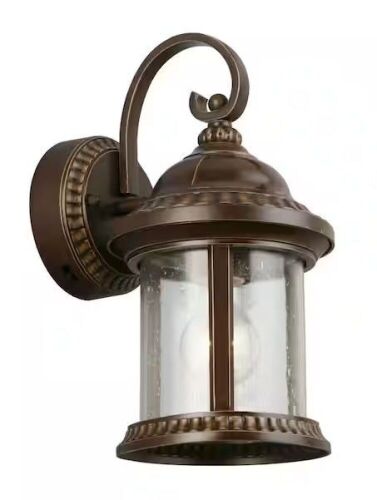 Home Decorators Collection Cambridge 12.75 in. Bronze Motion Sensing Outdoor Wall Light Coach Sconce - Lot 754