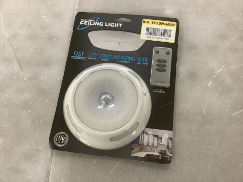Bell + Howell Ceiling Light 7.13 in. White 34 Integrated LED 300-Lumens Flush Mount Light - Lot 846