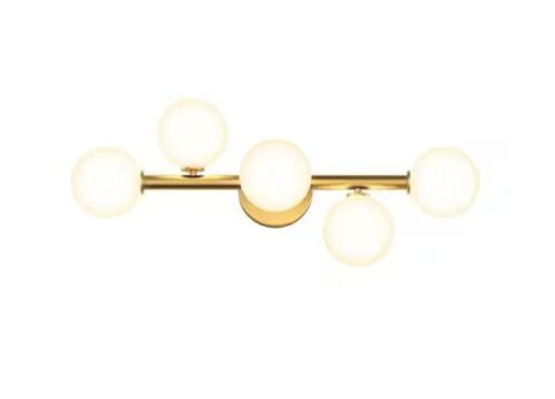Artika Bloom 27 in. 5-Light Gold Modern Integrated LED Vanity Light Bar with Frosted Glass - Lot 220
