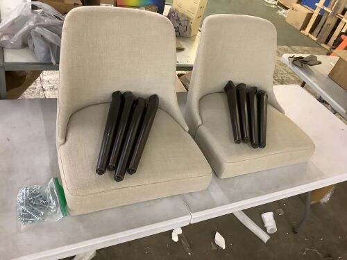 CHITA Mid-Century Modern Upholstered Dining Chair, Set of 2  - Lot 125