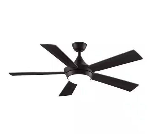 FANIMATION Celano V2 52 in. Integrated LED Dark Bronze Fan with Opal Frosted Glass Light Kit and Remote Control - Lot 533