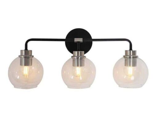 Hampton Bay Lawrence 3-Light Matte Black Vanity Light - Lot 629