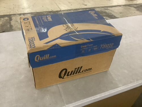 Quill Copy Paper 8.5" x 11" 20lb 92 Brightness 5000 Sheets - Lot 637