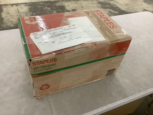 Staples 30% Recycled Copy Paper 8.5" x 11" 20lb 92 Brightness 5000 Sheets - Lot 721