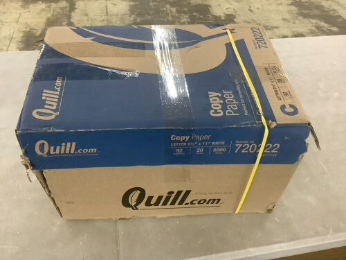Quill Copy Paper 8.5" x 11" 20lb 92 Brightness 5000 Sheets - Lot 722