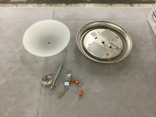 Hampton Bay Clifton 11 in. Brushed Nickel Selectable LED Flush Mount - Lot 730