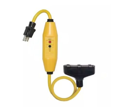 Lot of (3) Shockbuster 2ft Inline GFCI with 3 Safety Outlets  - Lot 738