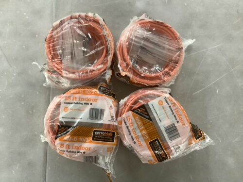 Lot of (4) 15' Indoor Copper Building Wire NM-B 10/3 - Lot 739