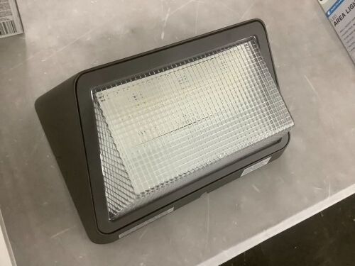 Commercial Electric 175W Equivalent Integrated LED Bronze Dusk to Dawn Commercial Refractor Wall Pack Light, 6500 Lumens, 4000K - Lot 828