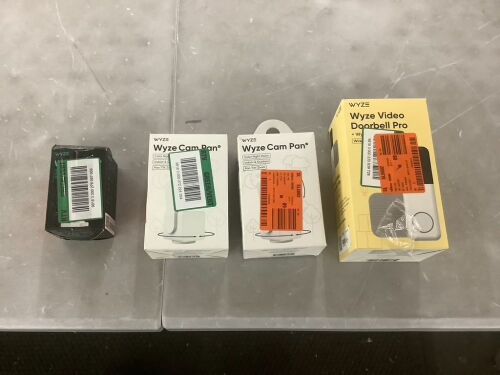 Lot of Wyze Wireless Video Doorbell Camera Pro & (3) Wyze Cameras  - Lot 832