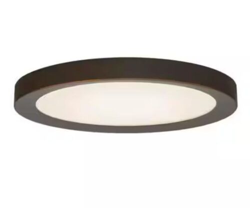Home Decorators Collection Calloway 15 in. Matte Black Selectable LED Flush Mount - Lot 834