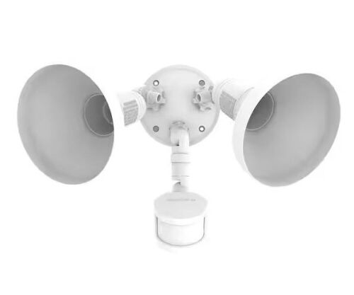 Lot of (2) Halo 180° White Motion Activated Sensor Outdoor Security Flood Light with Lamp Cover - Lot 112
