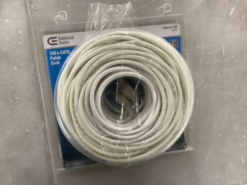 Commercial Electric 100 ft. CAT6 Ethernet Cable in White - Lot 113