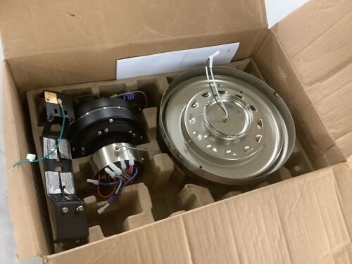 Hugger 52 in. LED Indoor Brushed Nickel Ceiling Fan with Light Kit - Lot 202