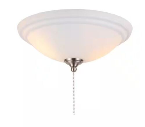 Lot of (4) Hampton Bay 2-Light White Glass Bowl Ceiling Fan LED Light Kit - Lot 614