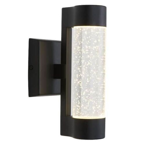 Lot of (2) Artika Essence Modern Bubble Glass Integrated LED Outdoor Hardwired Garage and Porch Light Cylinder Sconce - Lot 211