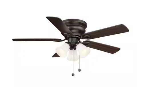 Clarkston II 44 in. LED Indoor Oil Rubbed Bronze Ceiling Fan with Light Kit - Lot 303