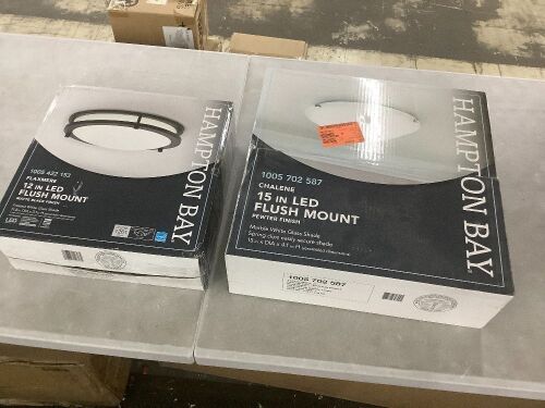 Lot of (2) Hampton Bay LED Flush Mount Light Fixtures - Lot 313