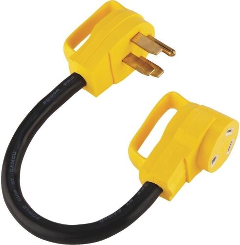  Lot of (2) Camco 18" PowerGrip 50A Male to 30A Female Dogbone Adapter, 125V/3750W  - Lot 704