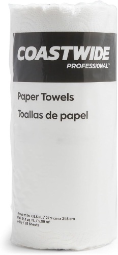 Paper Towel Rolls, 2-Ply, 1 Roll, 85 Sheets/Roll, 8 Pack - Lot 6928