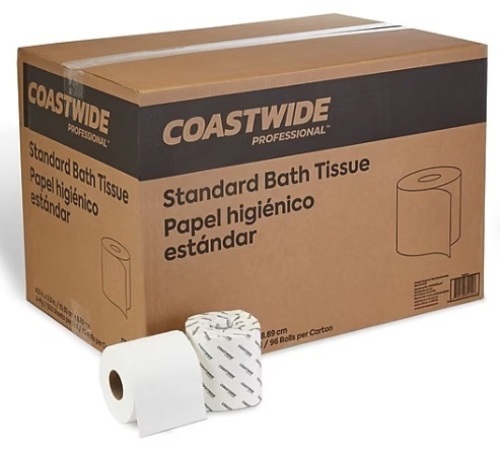 Coastwide Toilet Paper, 2-ply, White, 500 Sheets/Roll, 96 Rolls/Case - Lot 6920