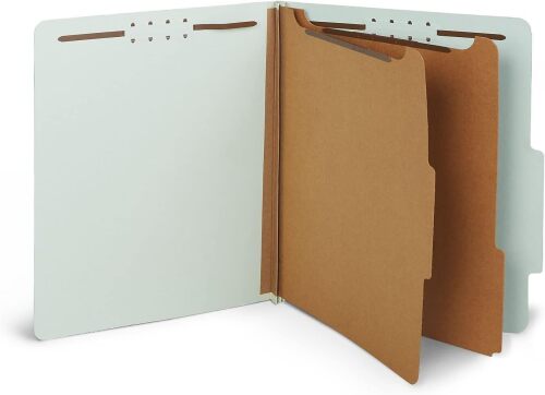 Top Tab Pressboard Classification Folders, 10/Box - Lot 6917