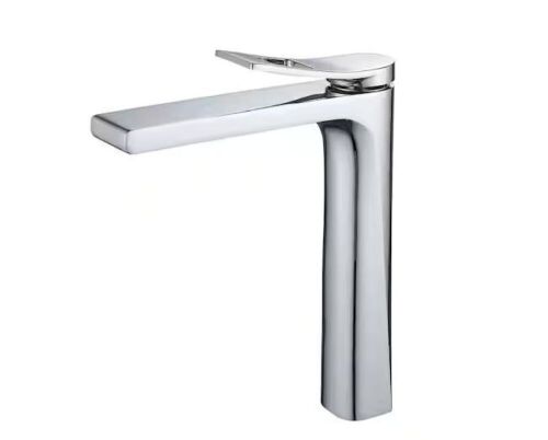 FURUISI Single Handle Single Hole Bathroom Faucet with Supply Lines and Spot Resistant in Chrome - Lot 193