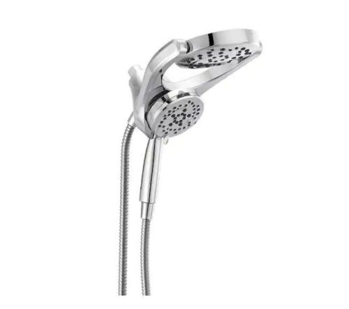 Delta HydroRain Two-in-One 4-Spray Patterns 6 in. Wall Mount Dual Shower Heads with MagnaTite in Chrome - Lot 297
