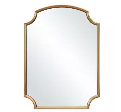 Home Decorators Collection 19.75 in. W x 27.5 in. H Novelty/Specialty Polystyrene Framed Wall Mirror in Gold - Lot 394