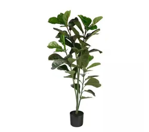 NATURAE DECOR Artificial 47 in. Fiddle Leaf Indoor and Outdoor Plants - Lot 482
