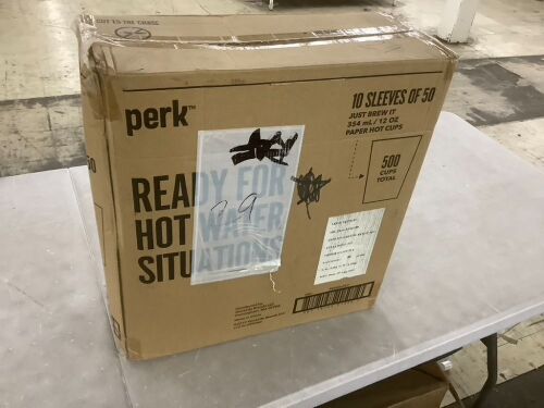 Case of Perk 12oz Paper Hot Cups, 500 ct - Lot 486