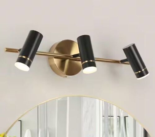 Lot of (2) Zevni 24 in. 3-Light Black LED Vanity Light Modern Industrial Wall Sconce - Lot 581
