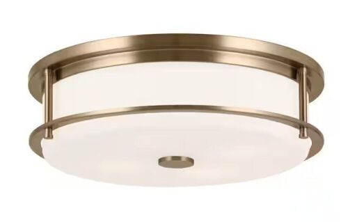 KICHLER Brit 18 in. 4-Light Champagne Bronze Industrial Hallway Flush Mount Ceiling Light - Lot 792