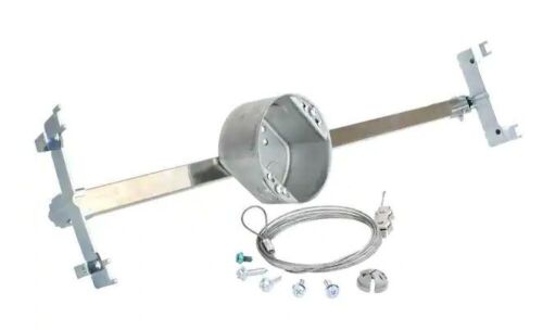 Commercial Electric 4 in. Round 2-1/8 in. Deep 21.5 cu. in. Metallic Ceiling Fan/Light Fixture Box and Brace Kit for Suspended Ceilings - Lot 893