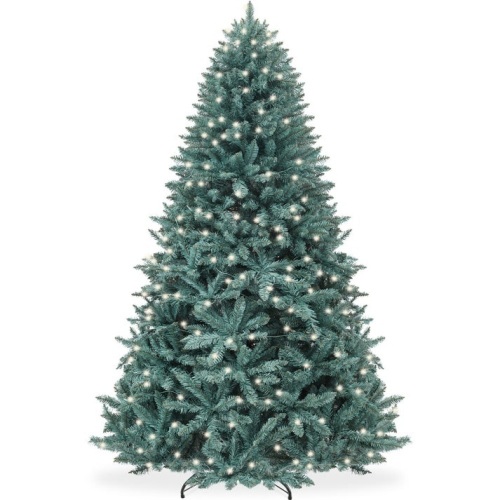 7.5' Pre-Lit Blue Spruce Christmas Tree w/ Foldable Base, Incandescent Lights - Lot 259