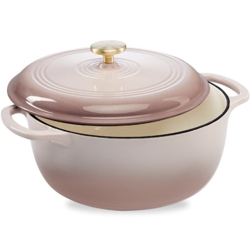 Cast-Iron Dutch Oven Kitchen Cookware w/ Enamel, Handles - 6qt - Lot 361
