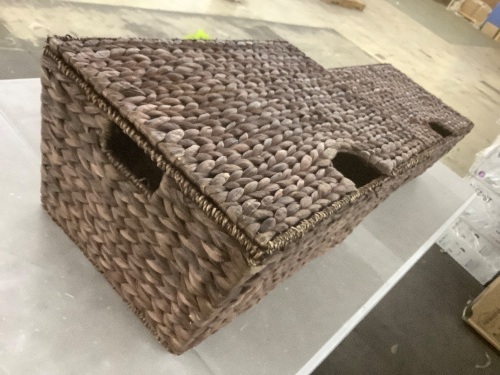 Set of 2 XL Woven Water Hyacinth Storage Baskets - Lot 453