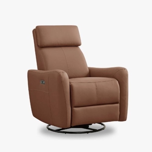 CHITA Faux Leather Power Swivel Glider Recliner - Small Blemish on Back of Arm  - Lot 19