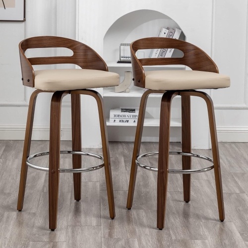 Swivel Bar Height Stools with Low Back, 26", Set of 2 - Lot 611