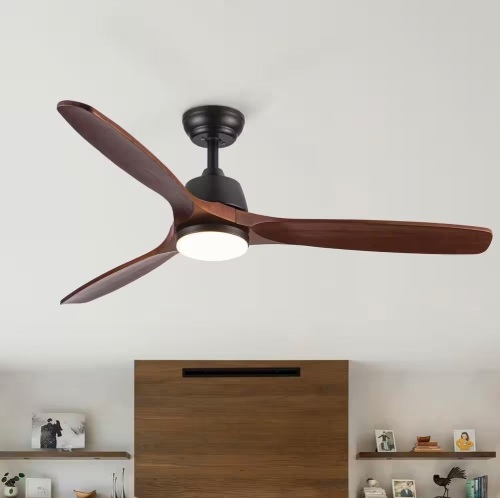 Farmhouse 52 in. Indoor Dark Brown Black Ceiling Fan with 3 Color Temperatures, Integrated LED with Remote Included - Lot 915