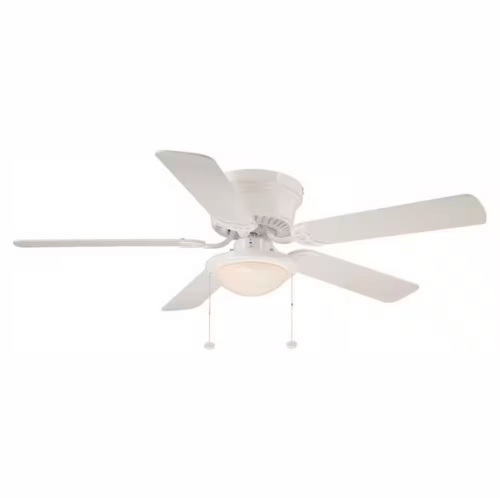 Hugger 52 in. LED Indoor White Ceiling Fan with Light Kit - Lot 1015