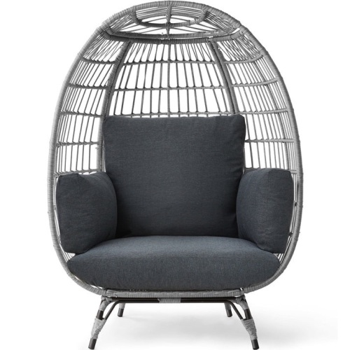Wicker Egg Chair Oversized Indoor Outdoor Patio Lounger - Lot 26