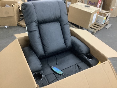Electric Power Lift Recliner Massage Chair w/ Heat, USB Port, Cupholders - For Parts or Repair  - Lot 384
