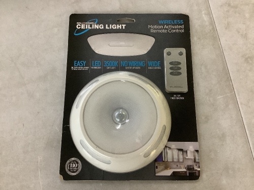 Bell + Howell Ceiling Light 7.13 in. White 34 Integrated LED 300-Lumens Flush Mount Light - Lot 1194