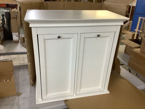 Hampton Harbor 26 in. Double Tilt-Out Hamper in White - Lot 197