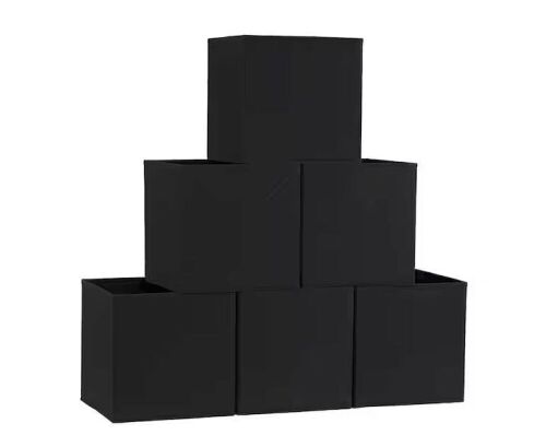 Black Fabric Cube Storage Bin, 11 in. H x 11 in. W x 11 in. D, 6-Pack - Lot 985
